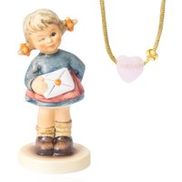 Hummelfigur mit Rosenquarz-Silberhalskette Hummelfigur mit Rosenquarz-Silberhalskette