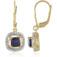 Blauer Madagaskar-Saphir-Silberohrringe Blauer Madagaskar-Saphir-Silberohrringe