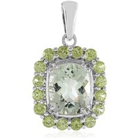 Grüner Amethyst-Silberanhänger Grüner Amethyst-Silberanhänger