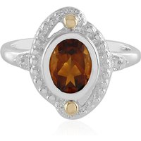 Madeira-Citrin-Silberring mit Gold (Granulieren) Madeira-Citrin-Silberring mit Gold (Granulieren)