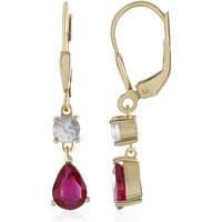 Madagaskar-Rubin-Silberohrringe Madagaskar-Rubin-Silberohrringe