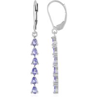 Tansanit-Silberohrringe Tansanit-Silberohrringe