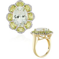 Grüner Amethyst-Silberring Grüner Amethyst-Silberring