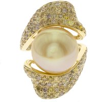 Goldene Süßwasserzuchtperlen-Goldring (CIRARI) Goldene Süßwasserzuchtperlen-Goldring (CIRARI)