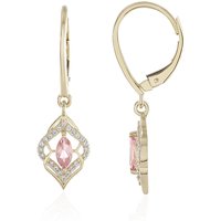 Nigerianischer Pinkfarbener Turmalin-Goldohrringe Nigerianischer Pinkfarbener Turmalin-Goldohrringe