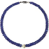 Tansanit-Silberhalskette Tansanit-Silberhalskette