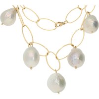 Weiße Süßwasserzuchtperlen-Edelstahlcollier Weiße Süßwasserzuchtperlen-Edelstahlcollier