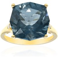 Londonblauer Topas-Goldring Londonblauer Topas-Goldring