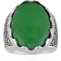 Grüner Achat-Silberring (Annette classic) Grüner Achat-Silberring (Annette classic)