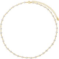 Weiße Süßwasserzuchtperlen-Silberhalskette Weiße Süßwasserzuchtperlen-Silberhalskette