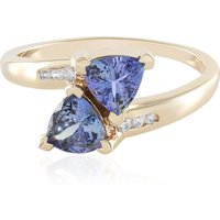 Nicht erhitzter Tansanit-Goldring (Adela Gold) Nicht erhitzter Tansanit-Goldring (Adela Gold)