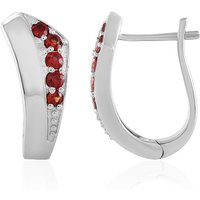 Tansania-Rubin-Silberohrringe Tansania-Rubin-Silberohrringe