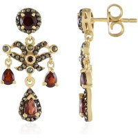 Mosambik-Granat-Silberohrringe Mosambik-Granat-Silberohrringe