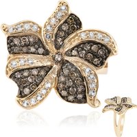 I2 Schokoladen-Diamant-Silberring I2 Schokoladen-Diamant-Silberring