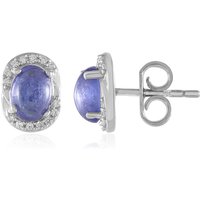 Tansanit-Silberohrringe Tansanit-Silberohrringe