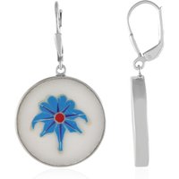 Weißer Marmor-Silberohrringe Weißer Marmor-Silberohrringe