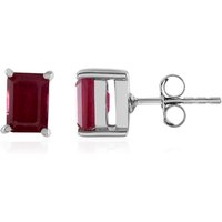 Madagaskar-Rubin-Silberohrringe Madagaskar-Rubin-Silberohrringe