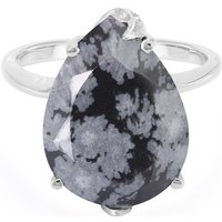 Schneeflocken-Obsidian-Silberring Schneeflocken-Obsidian-Silberring