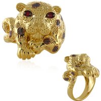 Oranger Saphir-Silberring Oranger Saphir-Silberring