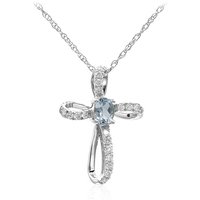 Brasilianischer Aquamarin-Goldhalskette Brasilianischer Aquamarin-Goldhalskette