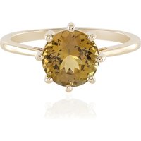 Nicht erhitzter Gelber Tansanit-Goldring Nicht erhitzter Gelber Tansanit-Goldring