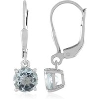 Brasilianischer Aquamarin-Silberohrringe Brasilianischer Aquamarin-Silberohrringe