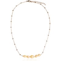 Orange Süßwasserzuchtperlen-Silbercollier (TPC) Orange Süßwasserzuchtperlen-Silbercollier (TPC)