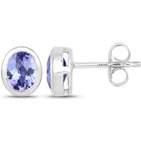 Tansanit-Silberohrringe Tansanit-Silberohrringe