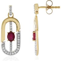 Madagaskar-Rubin-Silberohrringe Madagaskar-Rubin-Silberohrringe