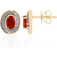 AAA-Mexikanischer Feueropal-Goldohrringe AAA-Mexikanischer Feueropal-Goldohrringe