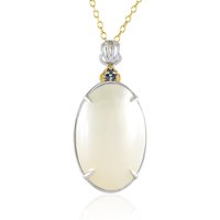 Weiße Mabe-Perlen-Silberhalskette (Gems en Vogue) Weiße Mabe-Perlen-Silberhalskette (Gems en Vogue)