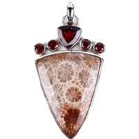 Versteinerte Koralle-Silberanhänger Versteinerte Koralle-Silberanhänger