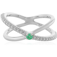 Kolumbianischer Smaragd-Silberring Kolumbianischer Smaragd-Silberring