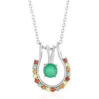 Socoto-Smaragd-Silberhalskette Socoto-Smaragd-Silberhalskette