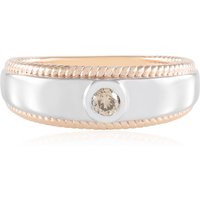 I2 Champagner-Brillant-Silberring I2 Champagner-Brillant-Silberring