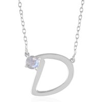 Regenbogen-Mondstein-Silbercollier Regenbogen-Mondstein-Silbercollier