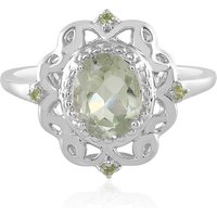 Grüner Amethyst-Silberring Grüner Amethyst-Silberring