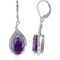 Sibirischer Amethyst-Silberohrringe Sibirischer Amethyst-Silberohrringe