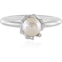 Cremefarbene Süßwasserzuchtperlen-Silberring Cremefarbene Süßwasserzuchtperlen-Silberring