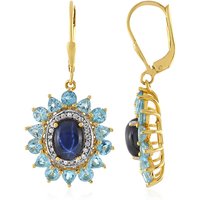 Blauer Stern-Saphir-Silberohrringe Blauer Stern-Saphir-Silberohrringe