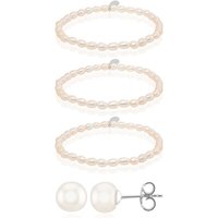 Weiße Süßwasserzuchtperlen-Silberset (TPC) Weiße Süßwasserzuchtperlen-Silberset (TPC)