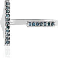 Blauer I3 Brillant-Silberring (de Melo) Blauer I3 Brillant-Silberring (de Melo)