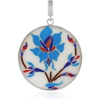 Weißer Marmor-Silberanhänger Weißer Marmor-Silberanhänger