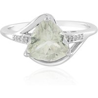 Grüner Amethyst-Silberring Grüner Amethyst-Silberring