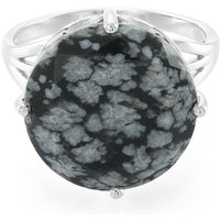 Schneeflocken-Obsidian-Silberring Schneeflocken-Obsidian-Silberring