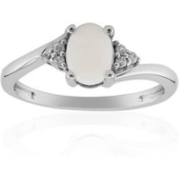 Weißer Opal-Silberring Weißer Opal-Silberring