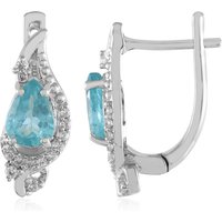 Blauer Apatit-Silberohrringe Blauer Apatit-Silberohrringe