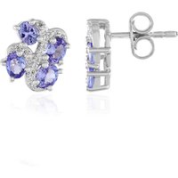 Tansanit-Silberohrringe Tansanit-Silberohrringe