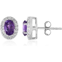 Sibirischer Amethyst-Silberohrringe Sibirischer Amethyst-Silberohrringe