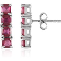 Madagaskar-Rubin-Silberohrringe Madagaskar-Rubin-Silberohrringe